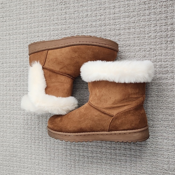 Womens Fur Ankle Booties - Picture 1 of 7